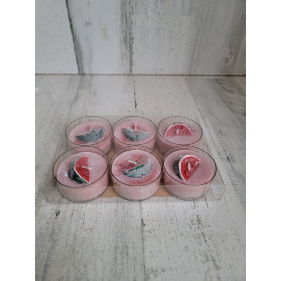 Pier 1 Imports watermelon‎ tealight set pink candle decor - Picture 1 of 5